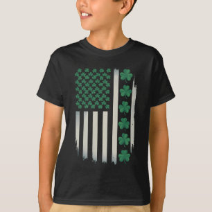 Camiseta Bandeira dos EUA Trevos Americanos Dia de São Patr