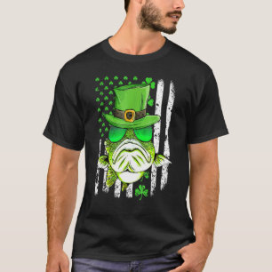 Camiseta Bandeira dos EUA Verde C Leprechaun de Pesca Dia d