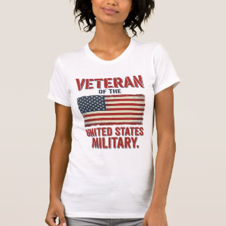 Camiseta Bandeira dos EUA Veterano Vintage Design Vetorial