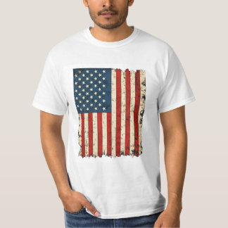 Camiseta Bandeira dos EUA Vintage Angustiada