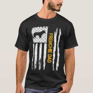 Camiseta Bandeira dos EUA Vintage French Bulldog Cachorro P