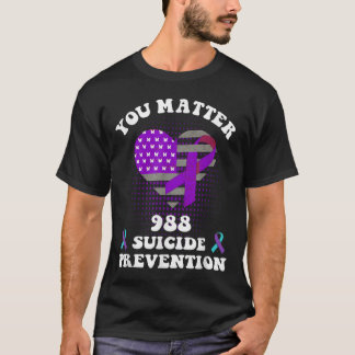 Camiseta Bandeira dos EUA Você 988 Fita de Conscientização