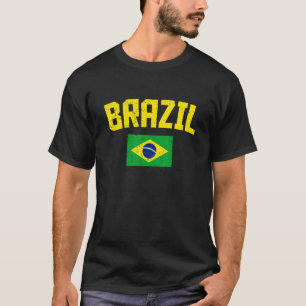 Camiseta Bandeira dos Fãs de Futebol do Brasil Orgulho Naci