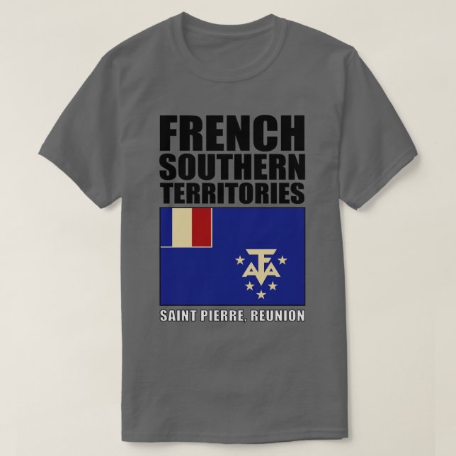 Camiseta Bandeira dos Territórios Franceses do Sul (Frente do Design)