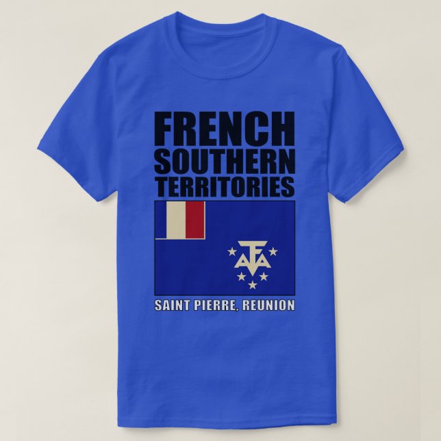 Camiseta Bandeira dos Territórios Franceses do Sul (Frente do Design)
