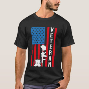 Camiseta Bandeira dos Veteranos Americanos Mãe Ex-Militar P