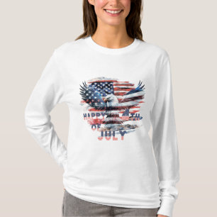 Camiseta Bandeira e águia dos Estados Unidos. Independência
