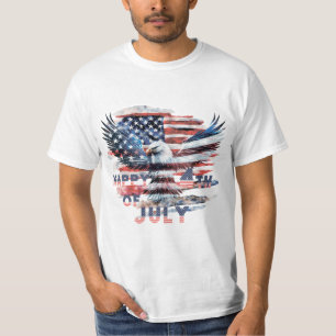 Camiseta Bandeira e águia dos Estados Unidos. Independência