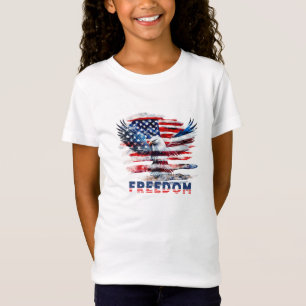 Camiseta Bandeira e águia dos Estados Unidos.Liberdade.