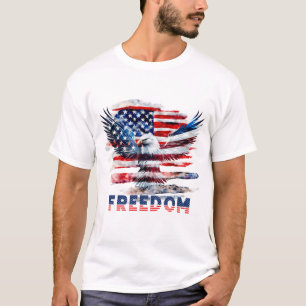 Camiseta Bandeira e águia dos Estados Unidos.Liberdade.