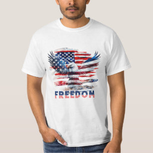 Camiseta Bandeira e águia dos Estados Unidos.Liberdade.