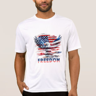 Camiseta Bandeira e águia dos Estados Unidos.Liberdade.