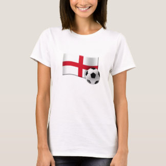 Camiseta Bandeira e bola do futebol de Inglaterra