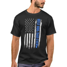 Bandeira e cão engraçados do t-shirt do pai do cão