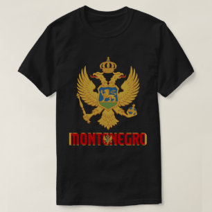 Camiseta Bandeira e Casaco de Armas do Montenegro Patriótic