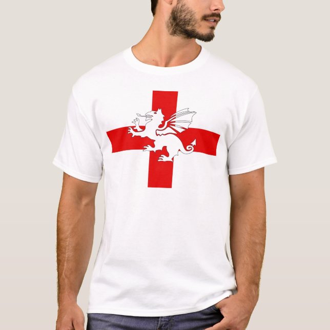 Camiseta Bandeira e dragão de Inglaterra (Frente)