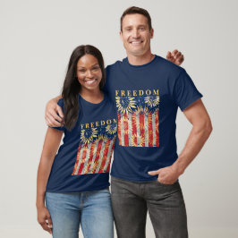 Camiseta Bandeira e girassóis texto personalizado