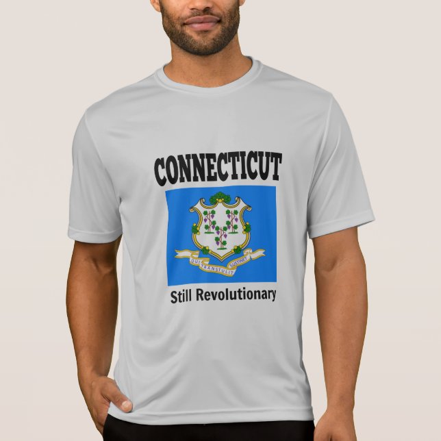 Camiseta bandeira e lema de Connecticut (Frente)