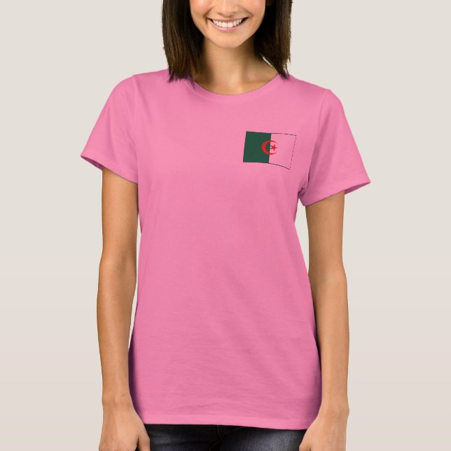 Camiseta Bandeira e Mapa da Argélia (Frente)