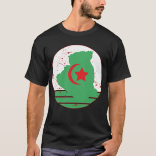 Camiseta Bandeira e Mapa da Argélia