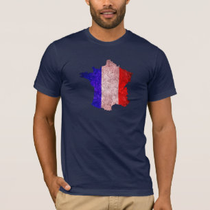 Camiseta Bandeira e mapa de France