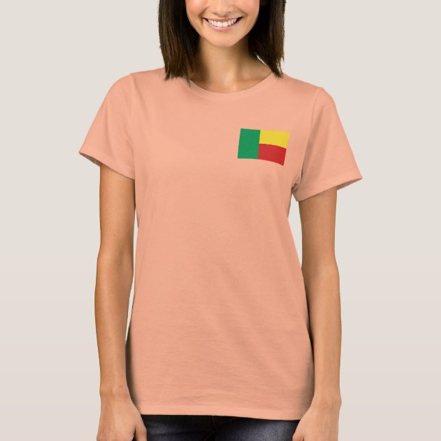 Camiseta Bandeira e Mapa do Benim (Frente)