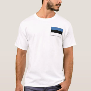 Camiseta Bandeira e Mapa T-Shirt da Estônia