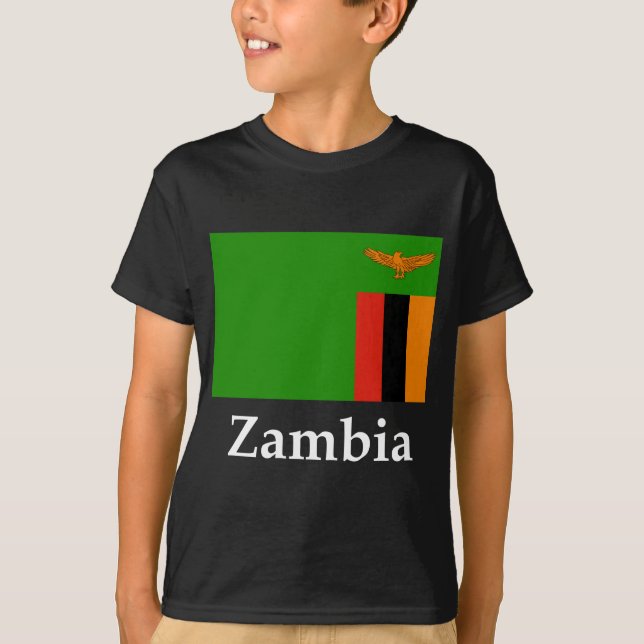Camiseta Bandeira e nome da Zâmbia (Frente)