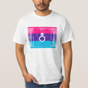 CAMISETA BANDEIRA E SÍMBOLO DO ANDROGYNE
