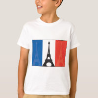 Bandeira e torre Eiffel francesas