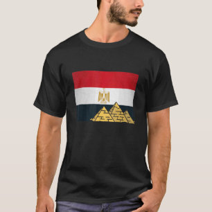 Camiseta Bandeira Egípcia Com Egiptologia Das Pirâmides De