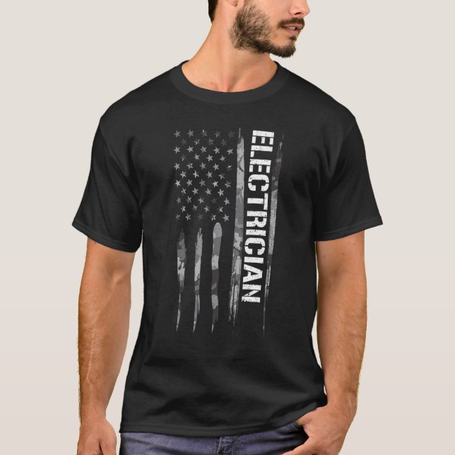 Camiseta Bandeira Elétrica do Engenheiro Elétrico Americano (Frente)