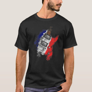 Camiseta Bandeira Elétrica Guitarista do Dia da Bastilha