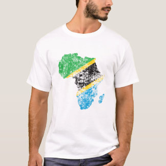 Camiseta Bandeira em dificuldades da Tanzânia no continente