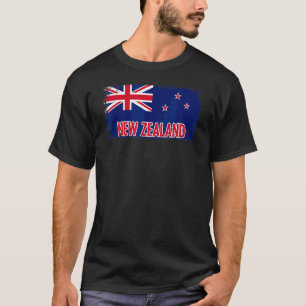 Camiseta Bandeira Em Distância Da Nova Zelândia Para O Neoz