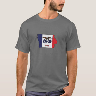 Camiseta Bandeira em forma de estado de Iowa Superdimension