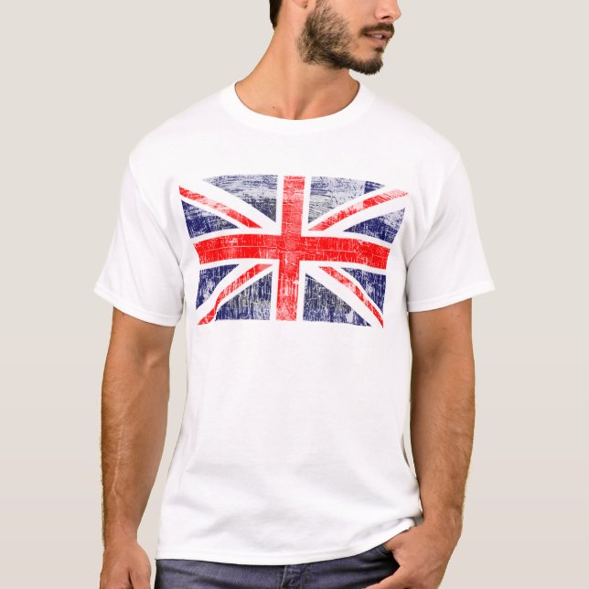 Camiseta Bandeira Englaterra grunge (Frente)