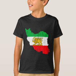 Camiseta Bandeira engraçada do Irã Mapa Leão Persa