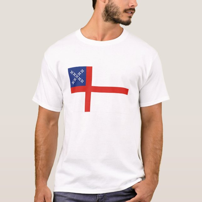 Camiseta bandeira episcopal religião da igreja atravessa de (Frente)