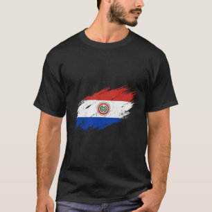 Camiseta Bandeira Esfarrapada de Fã de Futebol do Paraguai