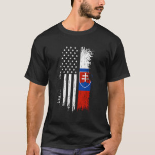 Camiseta Bandeira Eslovaca Americana Pride Eslováquia Usa