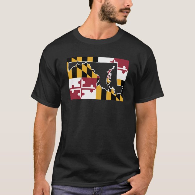 Camiseta Bandeira/estado de Maryland (grande) (Frente)