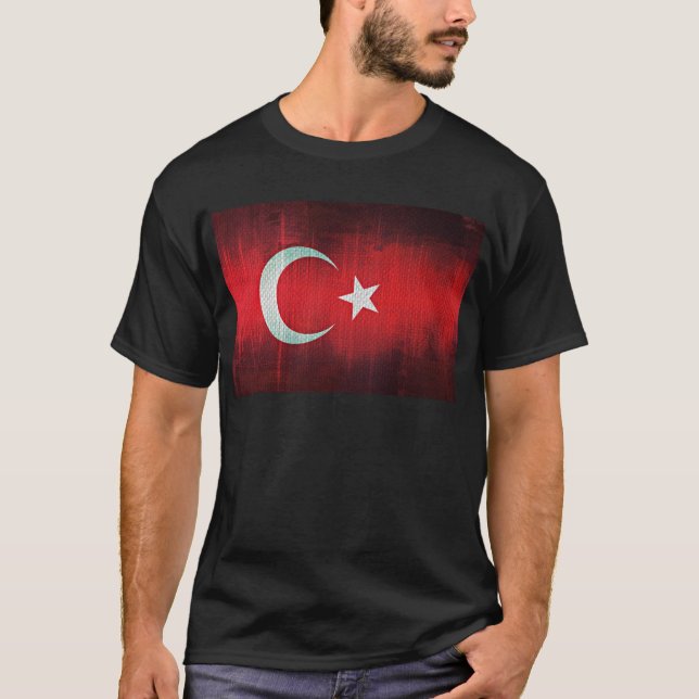 Camiseta Bandeira Estilizada da Turquia (Frente)