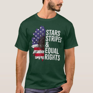 Camiseta Bandeira Estrelas De Girassol Stripes E Igualdade 