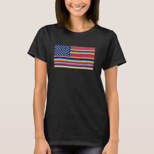 Camiseta Bandeira EUA Americano Mexicano Serape Cinco De Ma