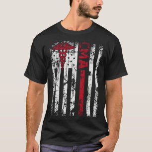 Camiseta Bandeira EUA Assistente Médico Certificado CMA Vin