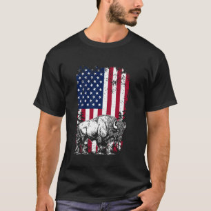 Camiseta Bandeira EUA Bison - Bandeira Americana EUA 4 De J