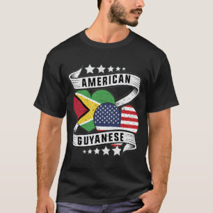 Camiseta Bandeira EUA Guiana Metade Guianense Metade Americ