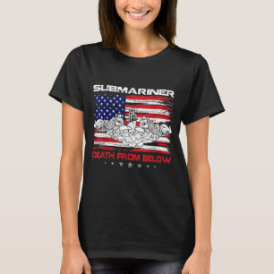 Camiseta Bandeira EUA Marinheiro Patriótico dos EUA Morte p