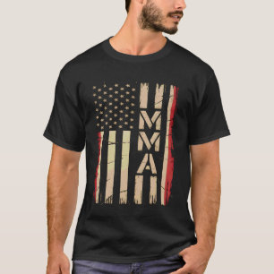 Camiseta Bandeira EUA MMA Vertical Envelhecida